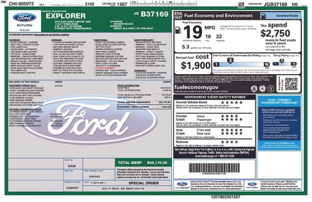 Certified 2018 Ford Explorer Limited w/ Equipment Group 301A AWD/4WD image 36