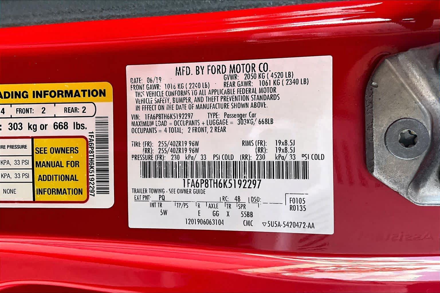 Certified 2019 Ford Mustang Premium w/ Equipment Group 201A RWD image 28
