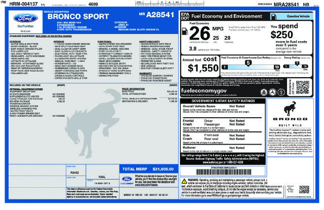 Certified 2021 Ford Bronco Sport Big Bend w/ Big Bend Package AWD/4WD image 5