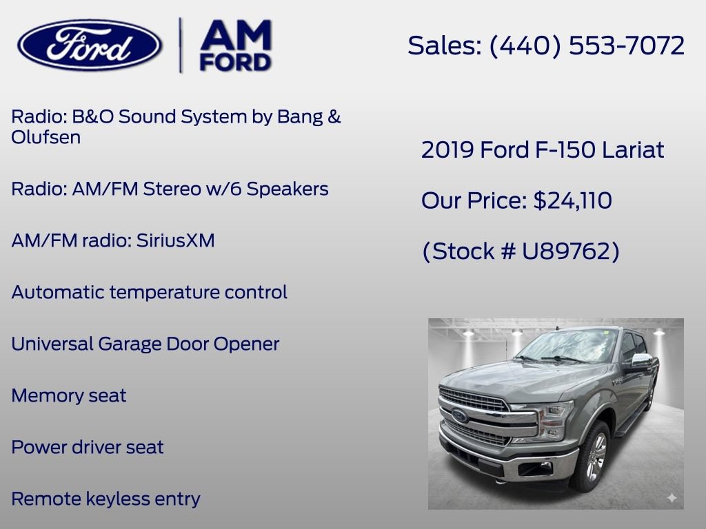 Certified 2019 Ford F150 Lariat w/ Equipment Group 502A Luxury AWD/4WD image 32