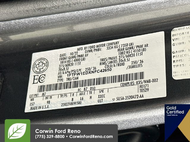 Certified 2022 Ford F150 Platinum AWD/4WD image 37