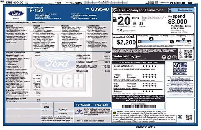 Certified 2023 Ford F150 Platinum w/ Equipment Group 701A High AWD/4WD image 14