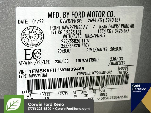 Certified 2022 Ford Explorer Limited w/ Class IV Trailer Tow Package AWD/4WD image 37
