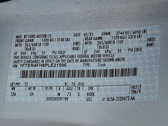 Certified 2023 Ford Ranger XLT w/ Equipment Group 302A High AWD/4WD image 27