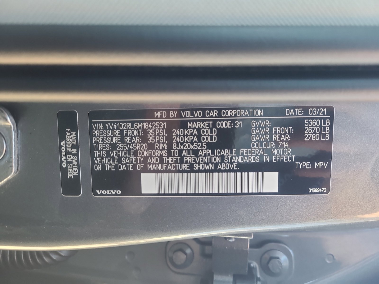 Used 2021 Volvo XC60 T5 Inscription w/ Advanced Package image 25