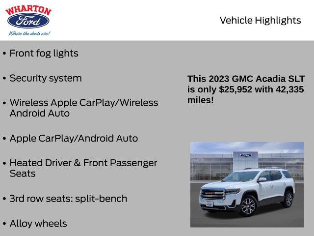 Used 2023 GMC Acadia SLT FWD image 15
