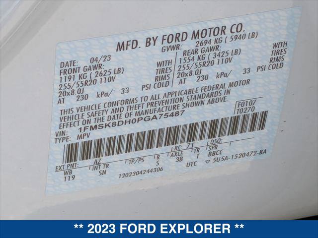 Certified 2023 Ford Explorer XLT w/ Equipment Group 202A AWD/4WD image 24