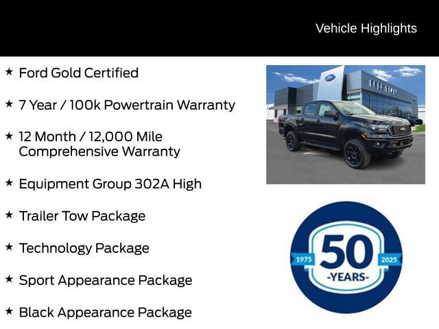 Certified 2023 Ford Ranger XLT w/ Equipment Group 302A High image 14