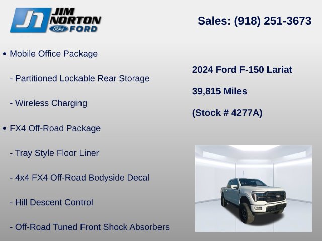 Certified 2024 Ford F150 Lariat w/ Equipment Group 502A High AWD/4WD image 14