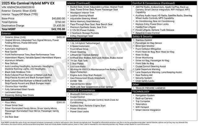 Used 2025 Kia Carnival EX FWD image 31