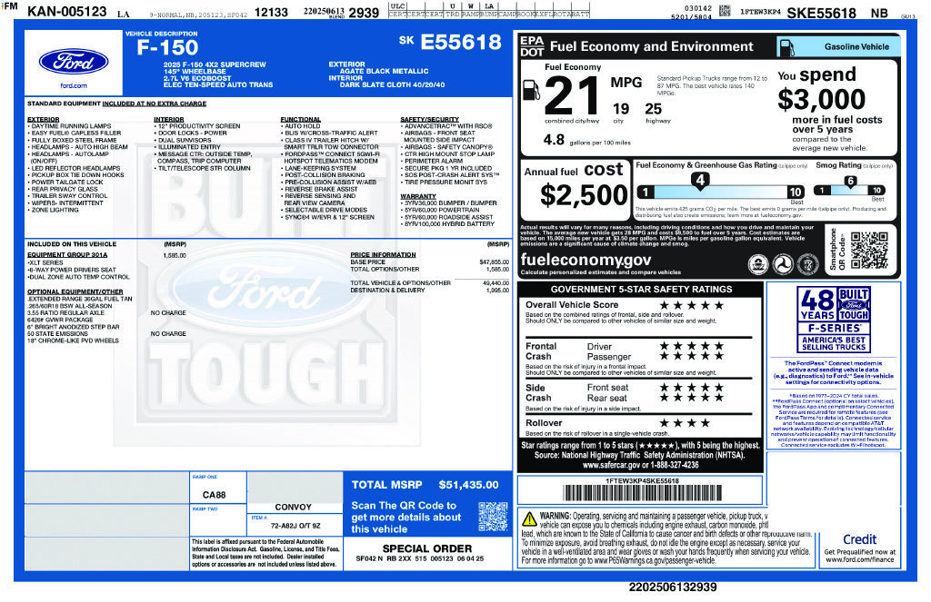 Certified 2025 Ford F150 XLT w/ Equipment Group 301A Standard RWD image 6