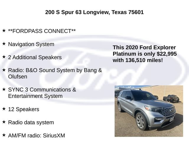Certified 2020 Ford Explorer Platinum w/ Premium Technology Package AWD/4WD image 20