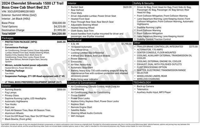 Used 2024 Chevrolet Silverado 1500 LT Trail Boss w/ Protection Package image 38