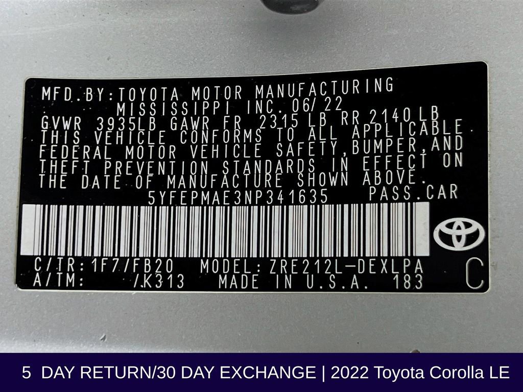 Used 2022 Toyota Corolla LE image 33