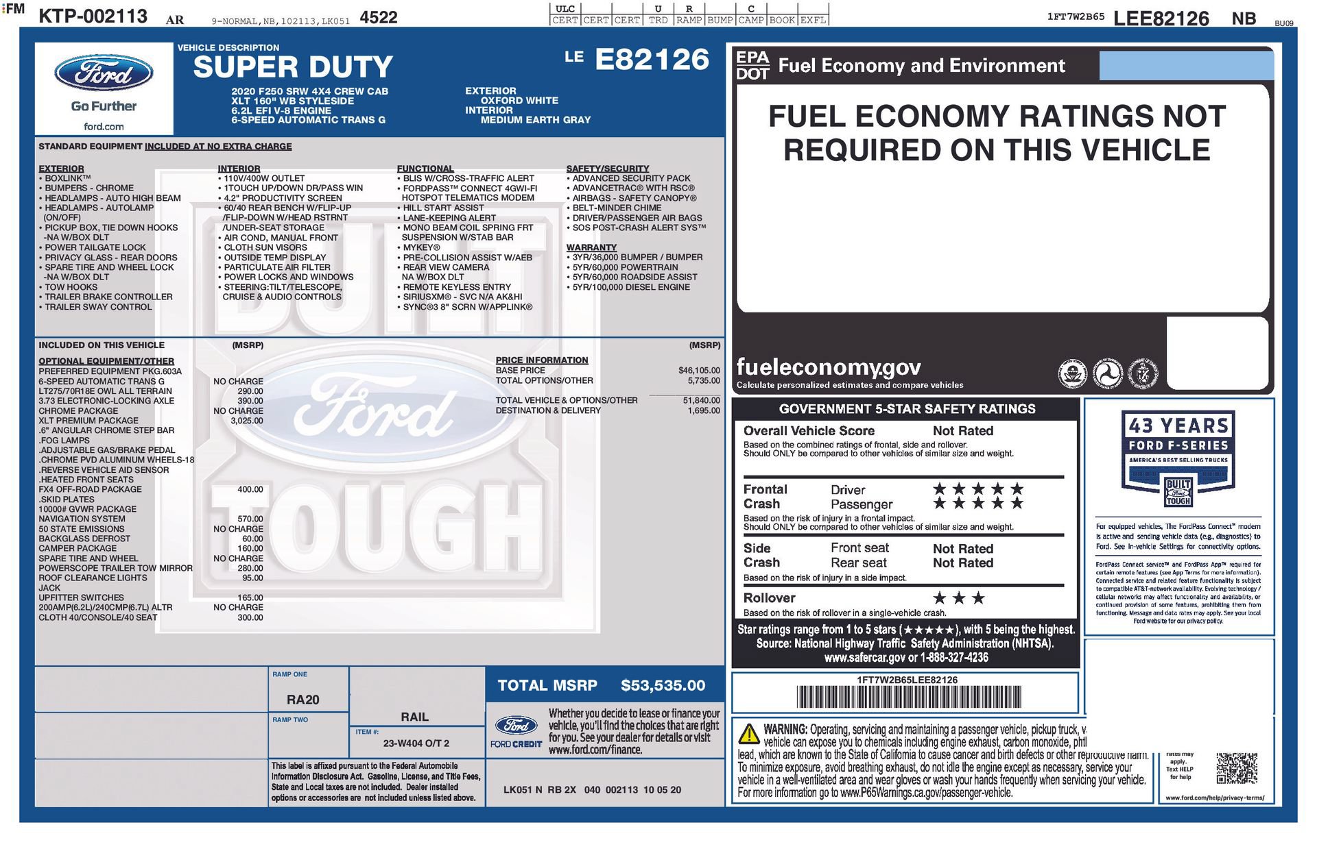 Certified 2020 Ford F250 XLT w/ XLT Premium Package AWD/4WD image 35