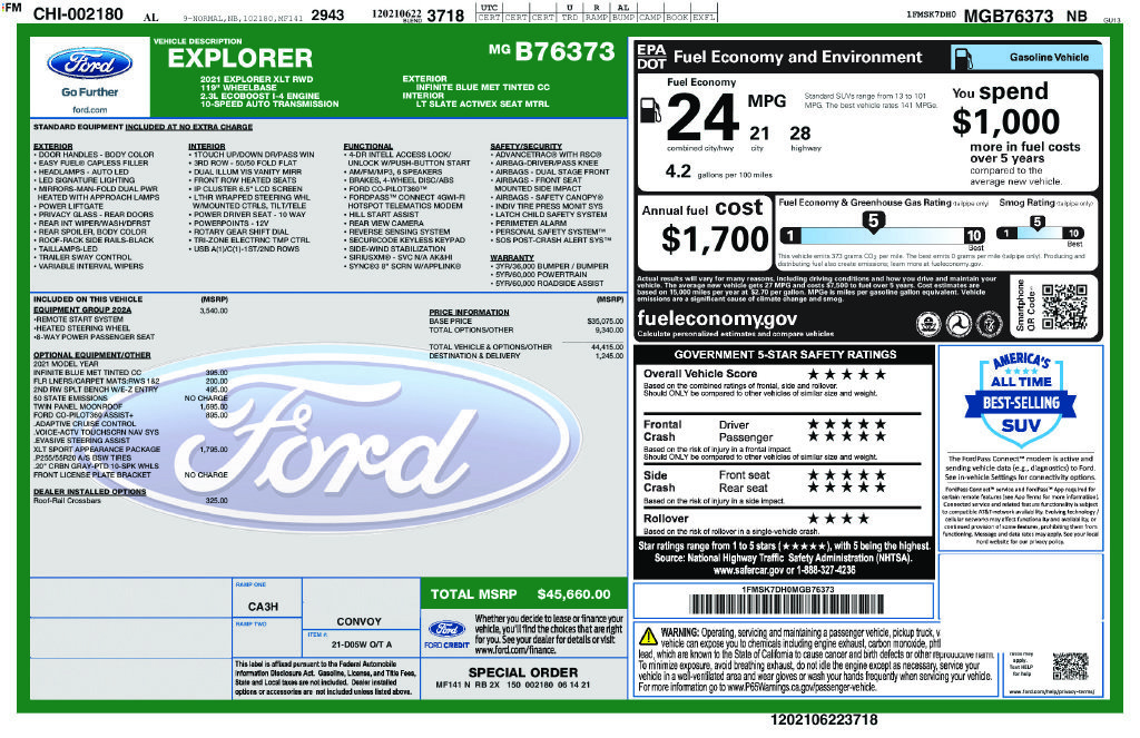 Certified 2021 Ford Explorer XLT w/ Equipment Group 202A RWD image 27