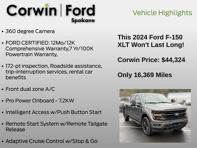 Certified 2024 Ford F150 XLT w/ Equipment Group 302A MID AWD/4WD image 31