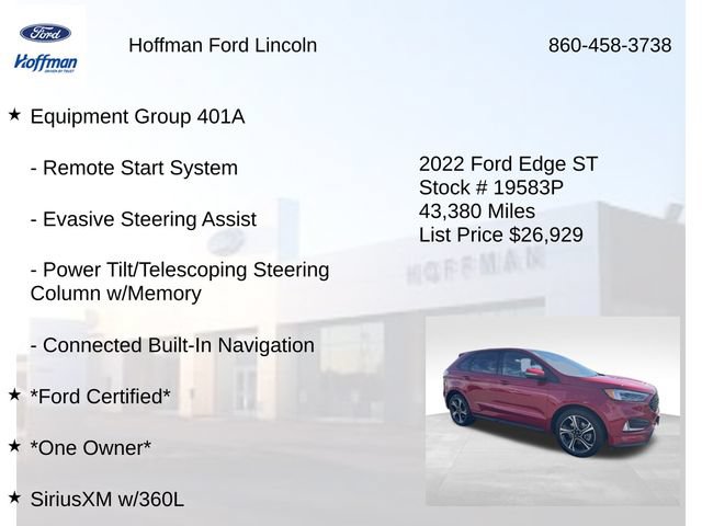 Certified 2022 Ford Edge ST w/ Equipment Group 401A AWD/4WD image 18