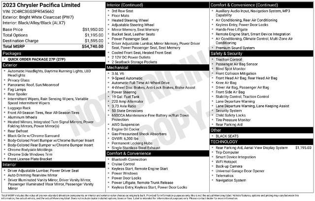 Used 2023 Chrysler Pacifica Limited AWD/4WD image 32