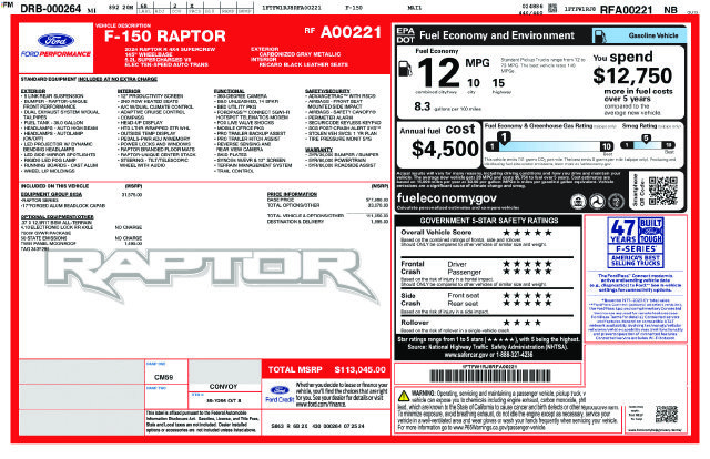 Certified 2024 Ford F150 Raptor w/ Equipment Group 803A Raptor R AWD/4WD image 6