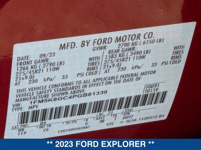 Certified 2023 Ford Explorer ST w/ Equipment Group 401A AWD/4WD image 24