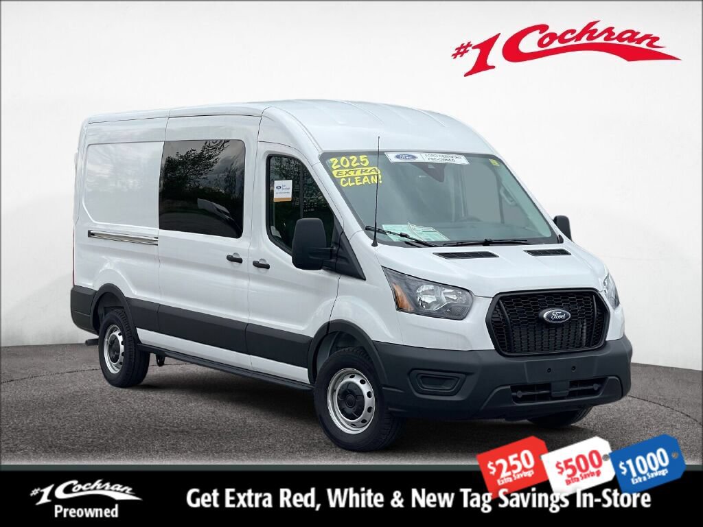 Certified 2025 Ford Transit 150 148 Medium Roof w/ Interior Upgrade Package RWD image 1