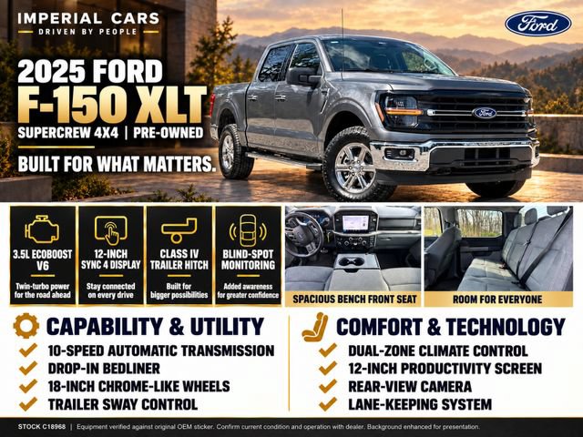 Certified 2025 Ford F150 XLT w/ Equipment Group 301A Standard AWD/4WD image 6
