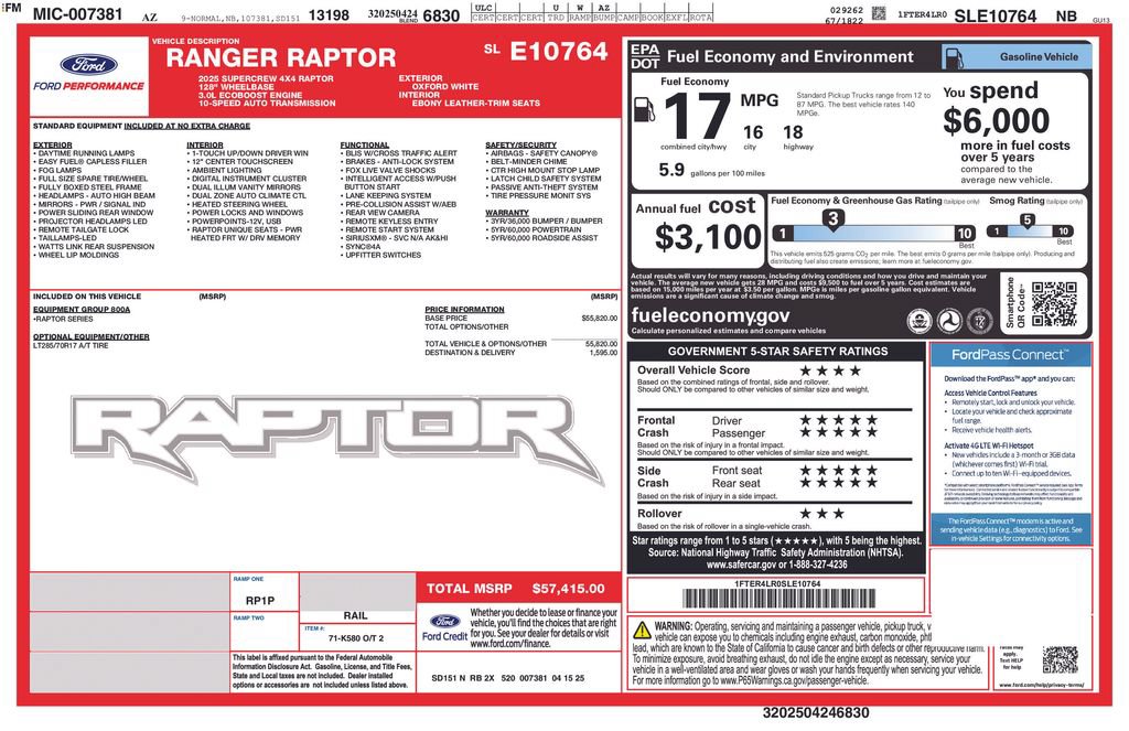 Certified 2025 Ford Ranger Raptor AWD/4WD image 37