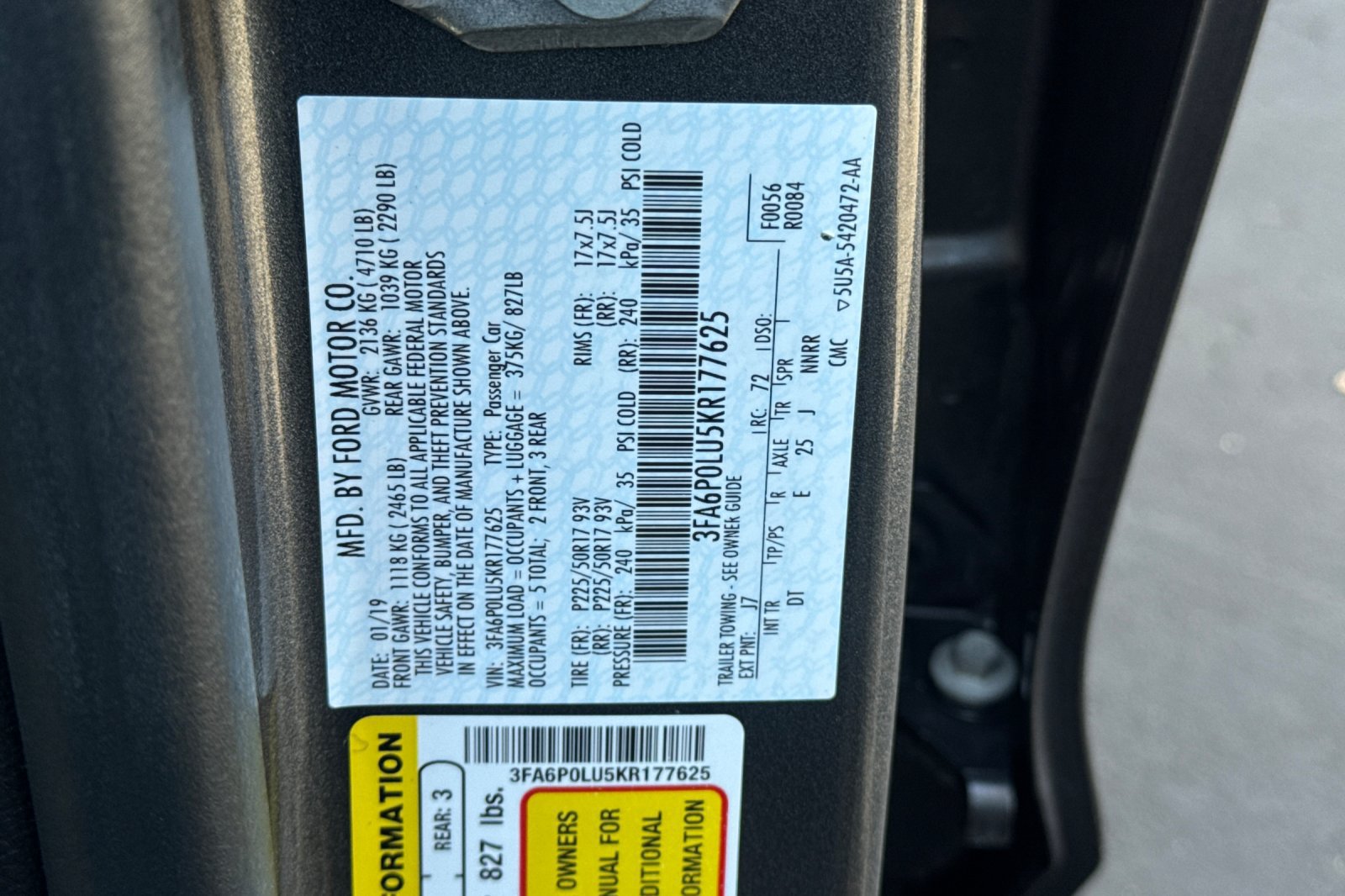 Certified 2019 Ford Fusion SE FWD image 36