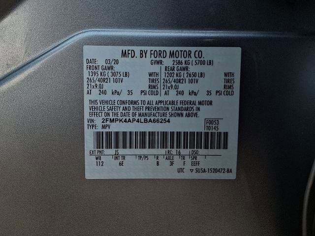 Certified 2020 Ford Edge ST w/ Equipment Group 401A image 27