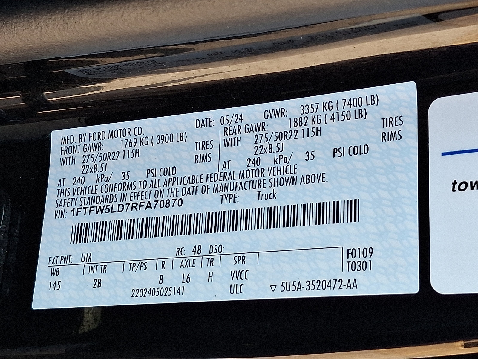 Certified 2024 Ford F150 Lariat w/ Equipment Group 502A High AWD/4WD image 27