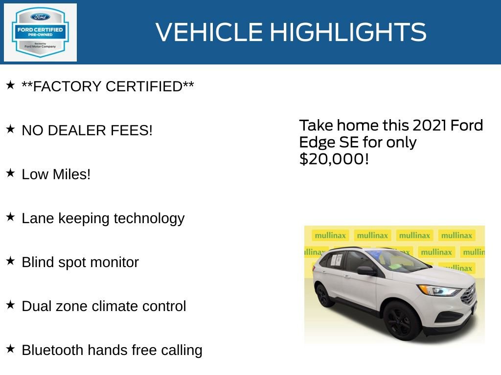 Certified 2021 Ford Edge SE FWD image 11