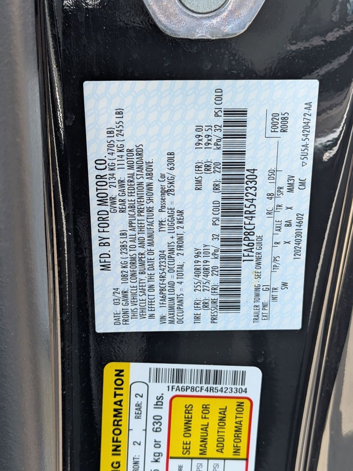 Certified 2024 Ford Mustang GT Premium w/ GT Performance Package RWD image 31