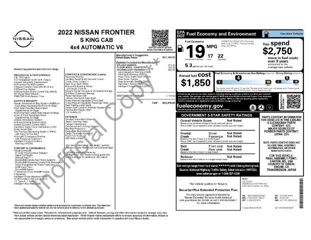 Used 2022 Nissan Frontier S w/ Technology Package AWD/4WD image 8
