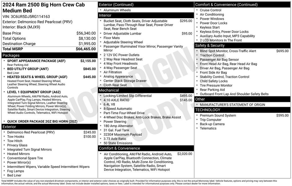 Used 2024 RAM 2500 Big Horn w/ Sport Appearance Package AWD/4WD image 36