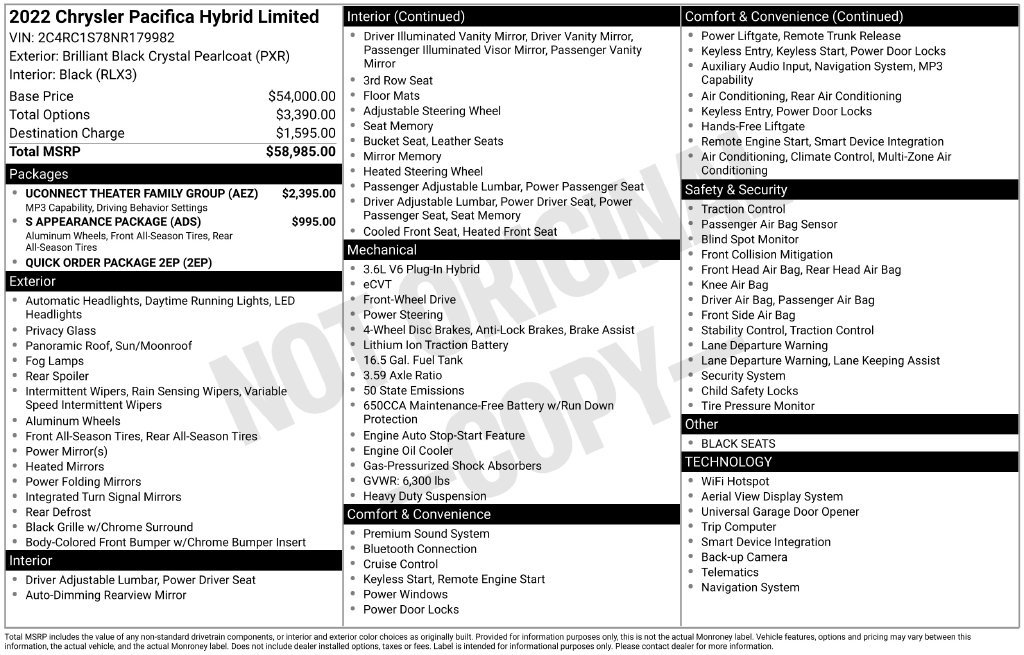 Used 2022 Chrysler Pacifica Limited w/ Uconnect Theater Family Group FWD image 12