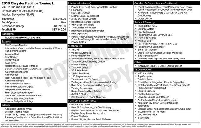 Used 2018 Chrysler Pacifica Touring-L FWD image 2