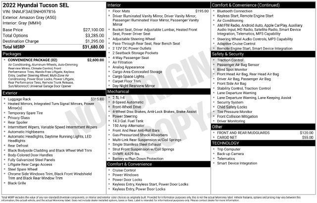 Used 2022 Hyundai Tucson SEL w/ Convenience Package FWD image 6