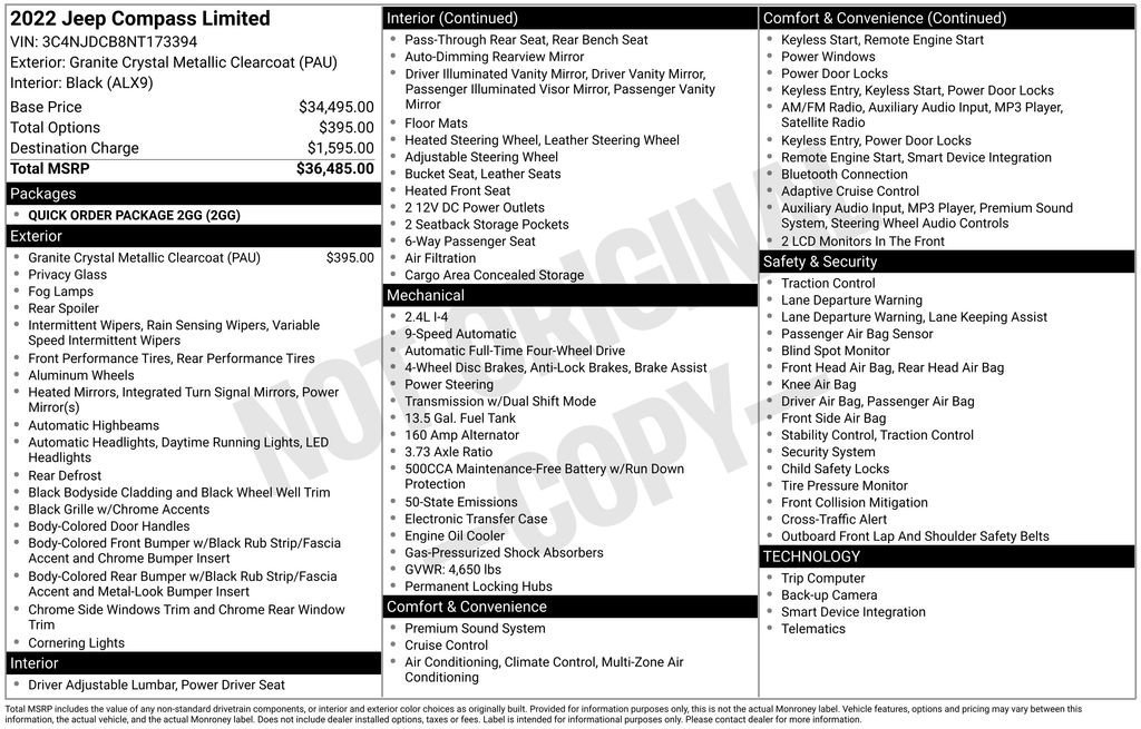 Used 2022 Jeep Compass Limited image 39