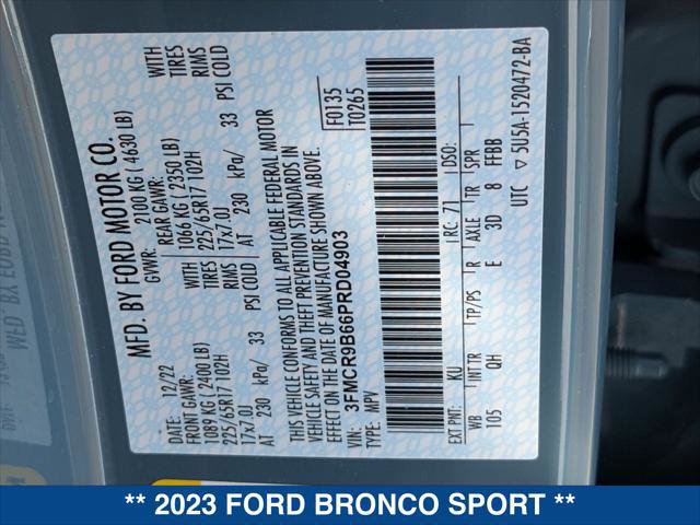 Certified 2023 Ford Bronco Sport Big Bend w/ Convenience Package image 25