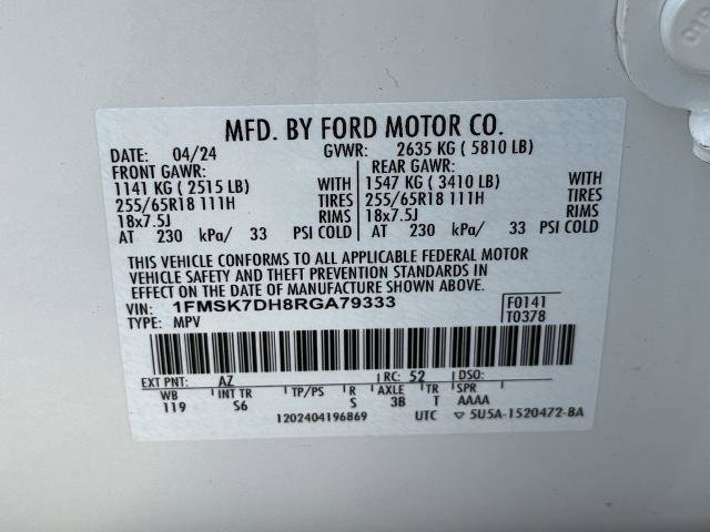 Certified 2024 Ford Explorer XLT w/ Equipment Group 202A RWD image 12