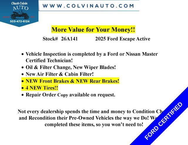 Certified 2025 Ford Escape Active AWD/4WD image 2