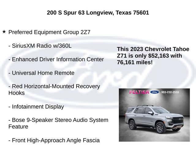 Used 2023 Chevrolet Tahoe Z71 w/ Luxury Package AWD/4WD image 15