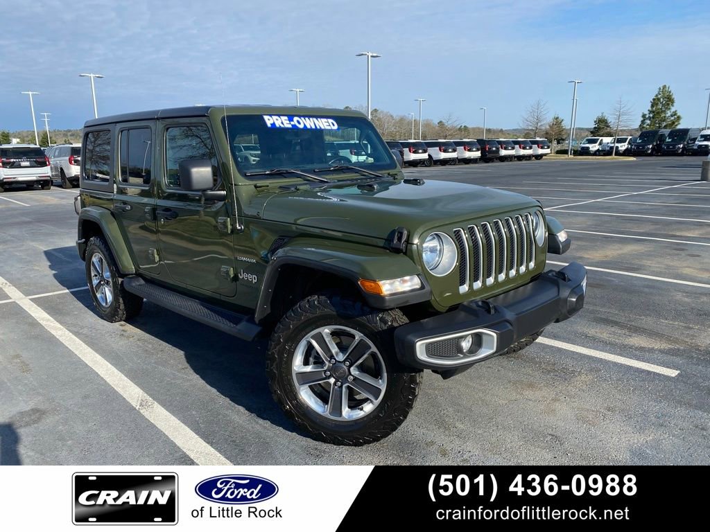 Used 2021 Jeep Wrangler Unlimited Sahara w/ Uconnect 4C Nav & Sound Group image 1