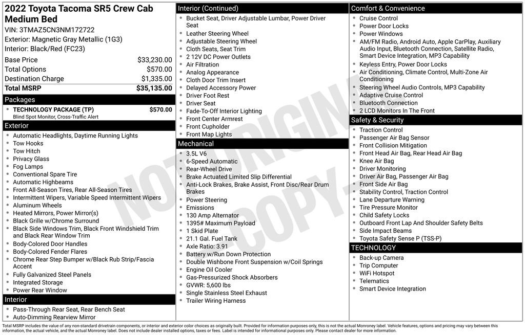 Used 2022 Toyota Tacoma SR5 w/ Technology Package RWD image 26