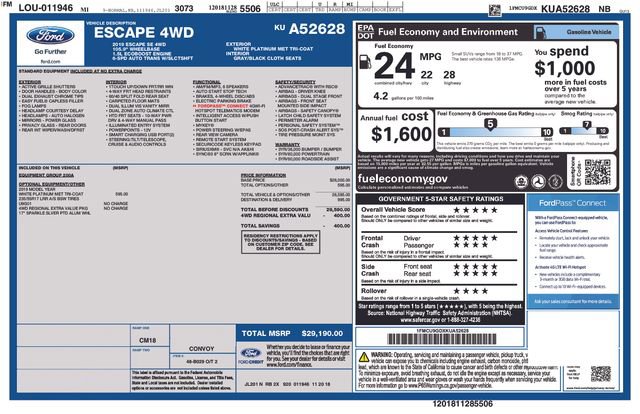 Certified 2019 Ford Escape SE AWD/4WD image 6