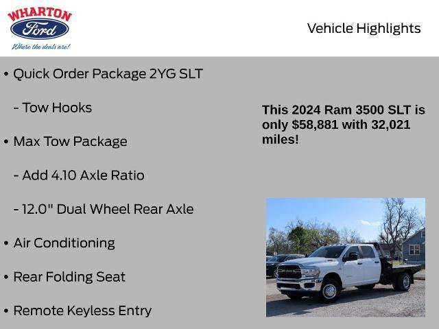 Used 2024 RAM 3500 SLT w/ Quick Order Package 2YG SLT image 26