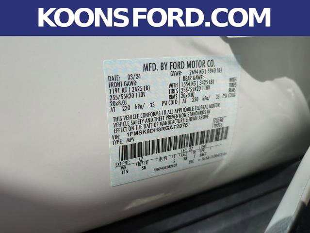 Certified 2024 Ford Explorer XLT w/ Equipment Group 202A AWD/4WD image 30