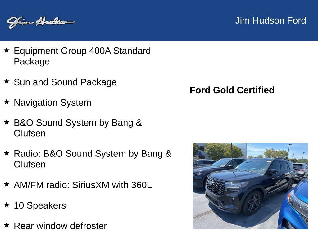 Certified 2025 Ford Explorer ST w/ Sun And Sound Package AWD/4WD image 9