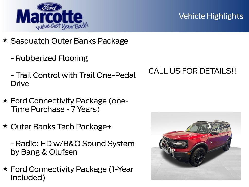 Certified 2026 Ford Bronco Sport Outer Banks w/ Sasquatch Outer Banks Package AWD/4WD image 24